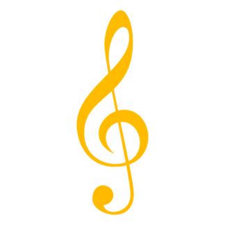 Treble Clef Decal (Yellow)